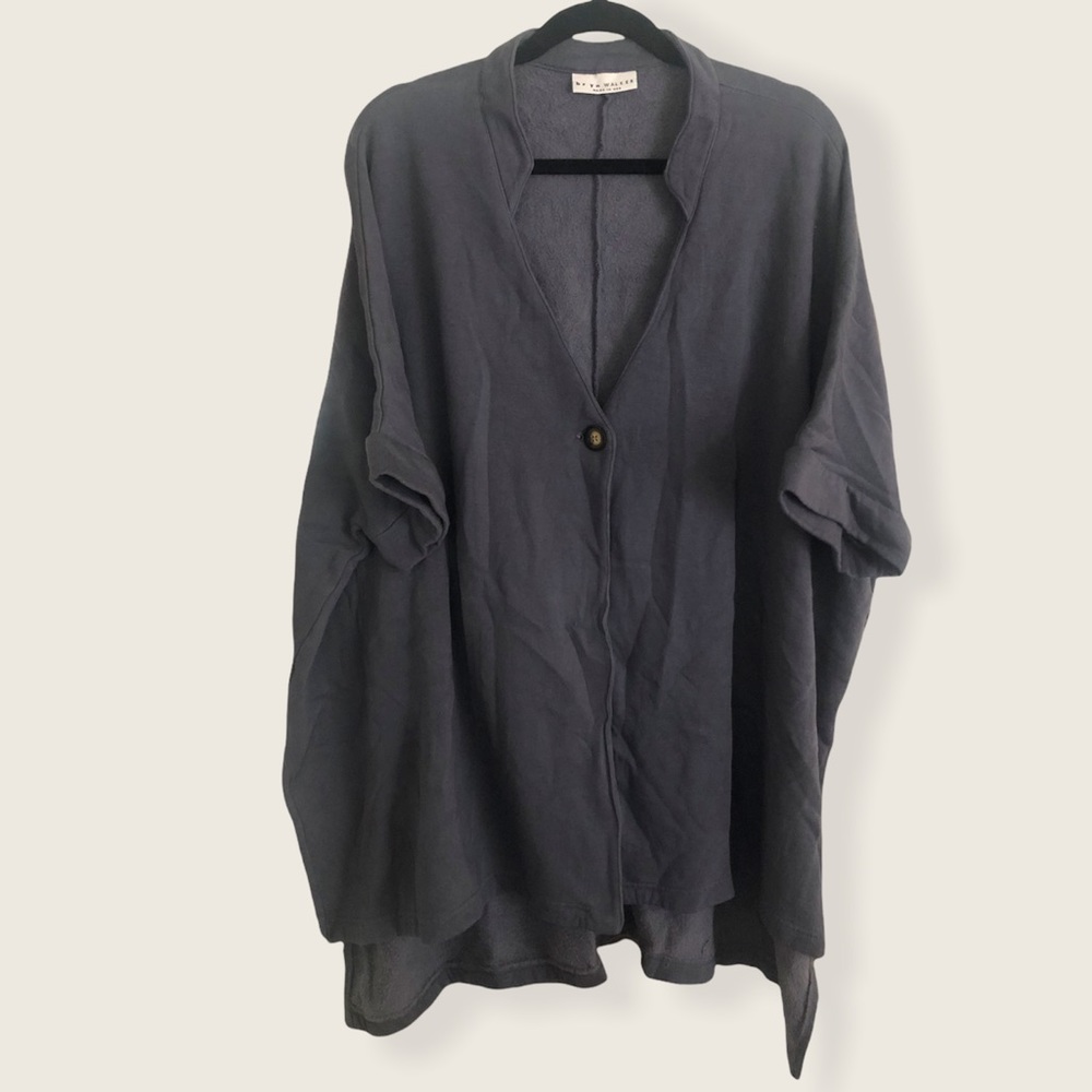 Bryn Walker Cardigan Jacket Blue Button XS